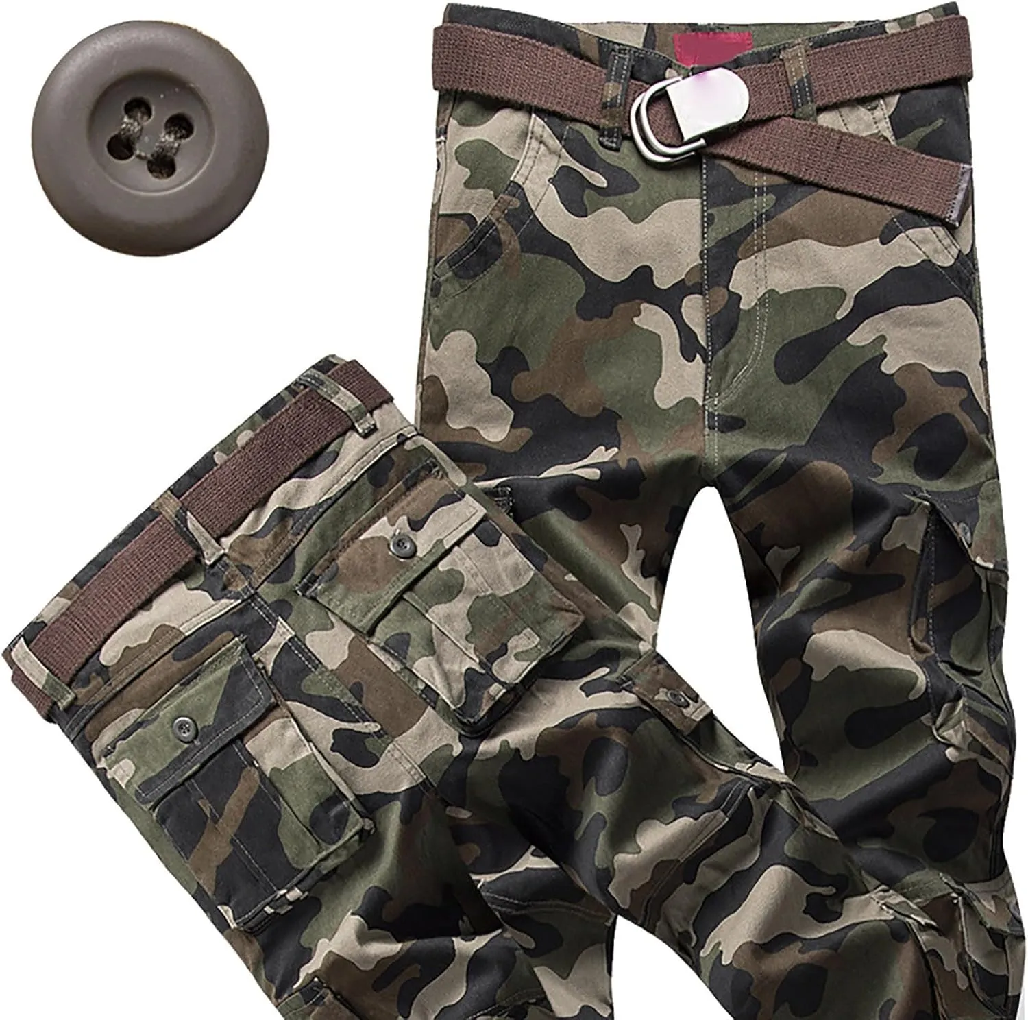 Mens Cargo Pants Active Relaxed Fit Outdoor Multi Pockets Pants Workout Casual Joggers Sweatpants for Men