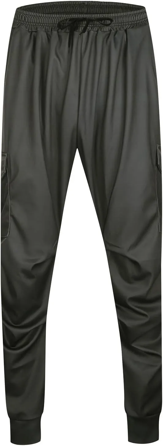 Mens Cargo Pants Relaxed Fit Elastic Waist Plus Size Tapered Lounge Sweatpants Casual Lightweight Athletic Jogging Trousers