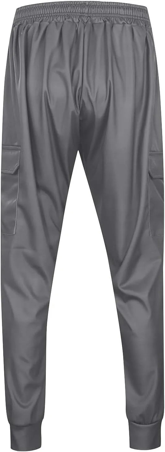 Mens Cargo Pants Relaxed Fit Elastic Waist Plus Size Tapered Lounge Sweatpants Casual Lightweight Athletic Jogging Trousers