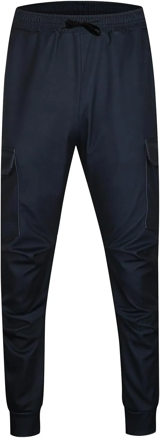 Mens Cargo Pants Relaxed Fit Elastic Waist Plus Size Tapered Lounge Sweatpants Casual Lightweight Athletic Jogging Trousers