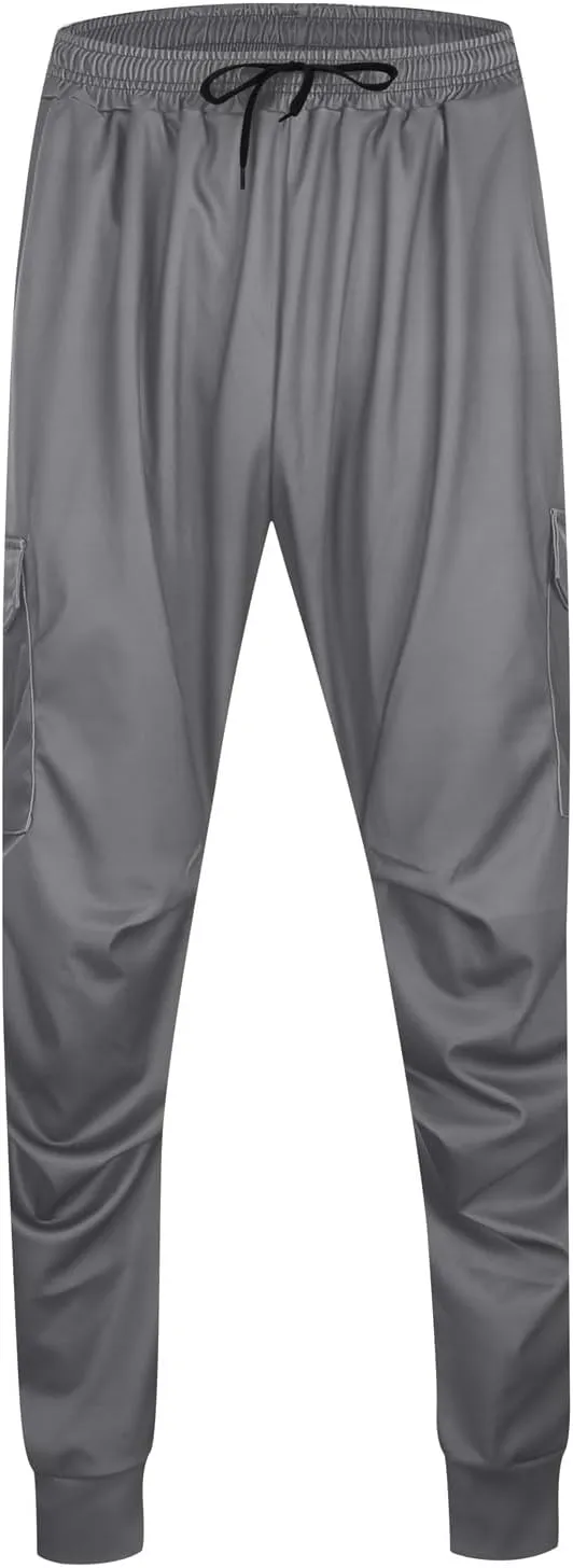 Mens Cargo Pants Relaxed Fit Elastic Waist Plus Size Tapered Lounge Sweatpants Casual Lightweight Athletic Jogging Trousers