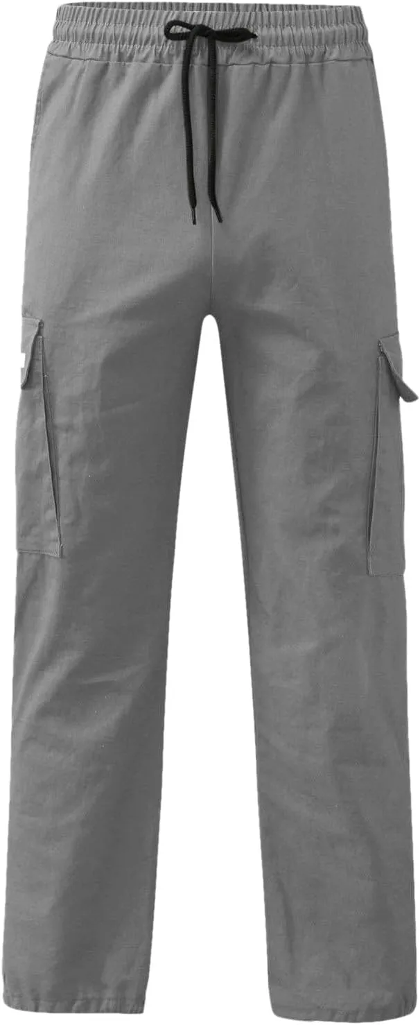 Mens Cargo Pants with Pockets Baggy Open Bottom Relaxed Fit Sweatpants Lightweight Plus Size Comfy Hiking Athletic Trousers