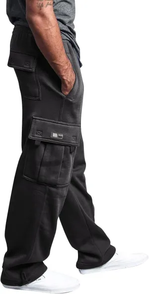 Mens Cargo Sweatpants Athletic Straight Jogger Pant with Pockets Big and Tall Baggy Tactical Workout Trouser