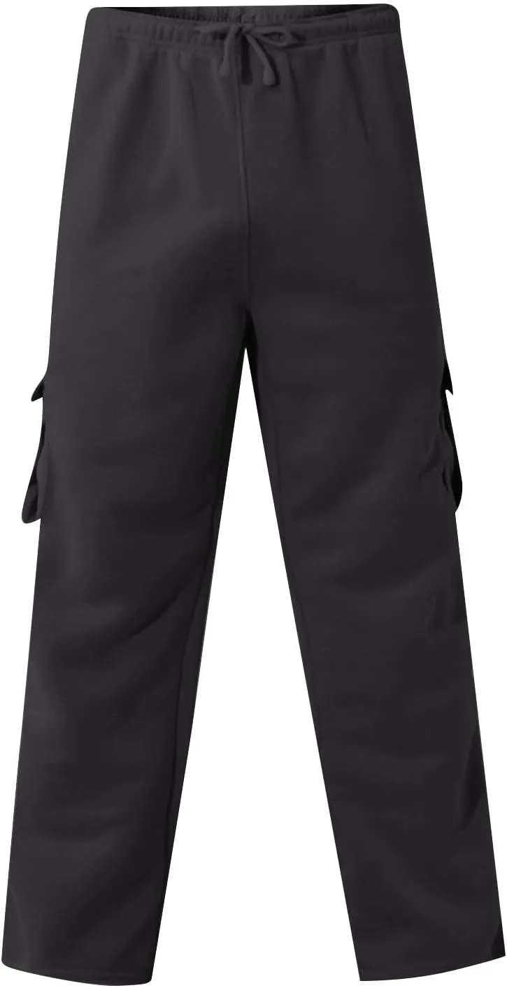 Mens Cargo Sweatpants Athletic Straight Jogger Pant with Pockets Big and Tall Baggy Tactical Workout Trouser