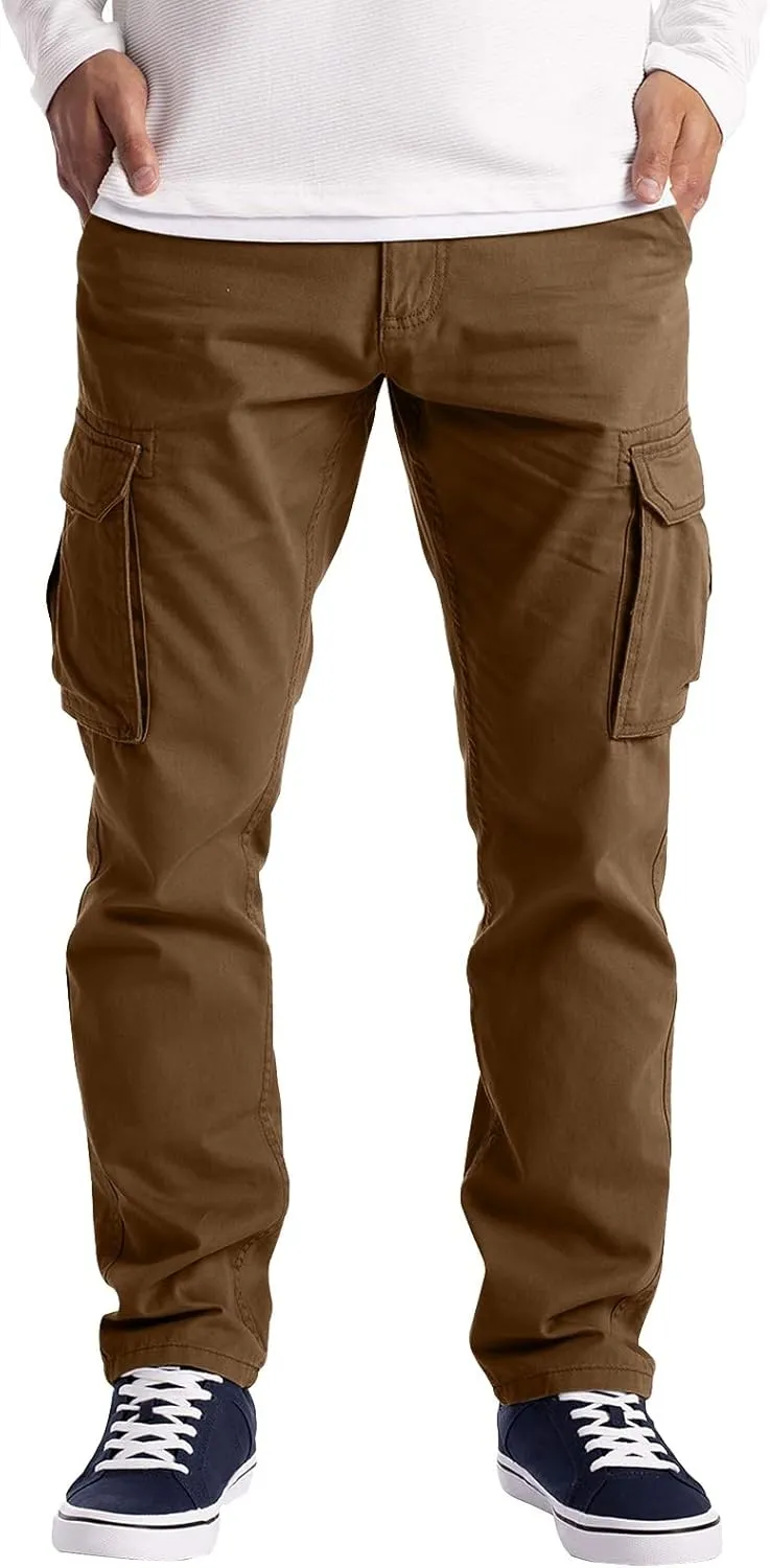 Men's Cargo Sweatpants Big and Tall Relaxed Fit Athletic Joggers Plus Size Baggy Stretch Waist Workwear Jogging Hiking Pants