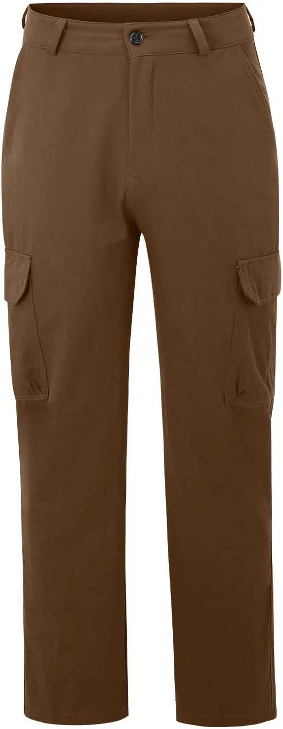 Men's Cargo Sweatpants Big and Tall Relaxed Fit Athletic Joggers Plus Size Baggy Stretch Waist Workwear Jogging Hiking Pants