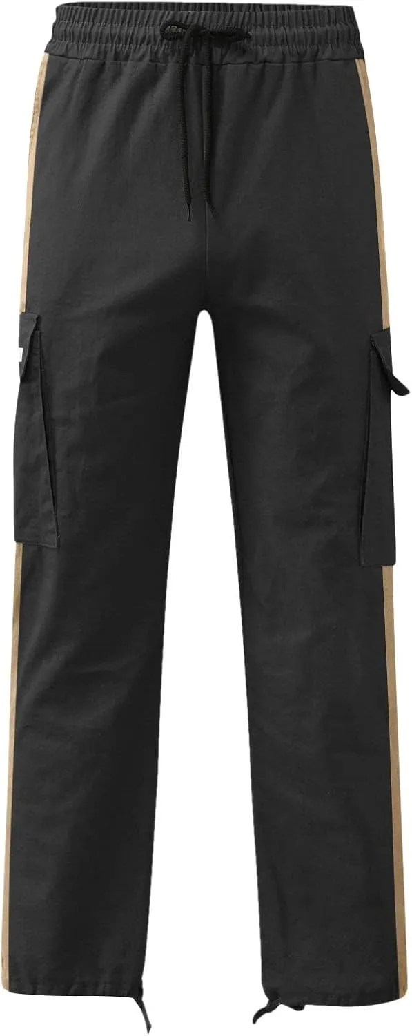 Mens Cargo Sweatpants Casual Jogging Sports Elastic with Pockets Men's Men's Pants Stretch Waist Cargo Pants