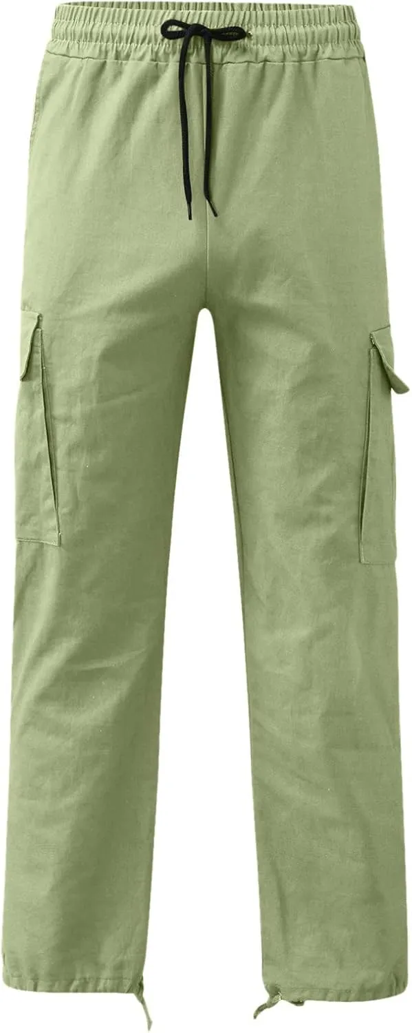 Mens Cargo Sweatpants Casual Jogging Sports Elastic with Pockets Men's Men's Pants Stretch Waist Cargo Pants
