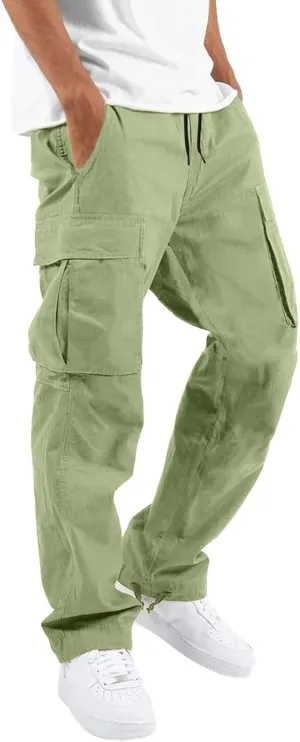 Mens Cargo Sweatpants Casual Jogging Sports Elastic with Pockets Men's Men's Pants Stretch Waist Cargo Pants