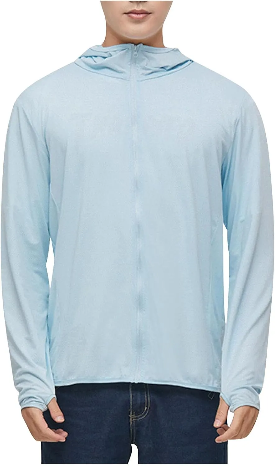 Men's Casual Hooded UPF 50  Sun Shirts UV Protection Hiking Fishing Shirts Athletic Running Rash Guards Long Sleeve