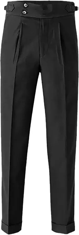 Mens Casual Pants Slim Fit High Waisted Straight Leg Dress Pants Lightweight Solid Color Business Work Pants Lounge Trousers