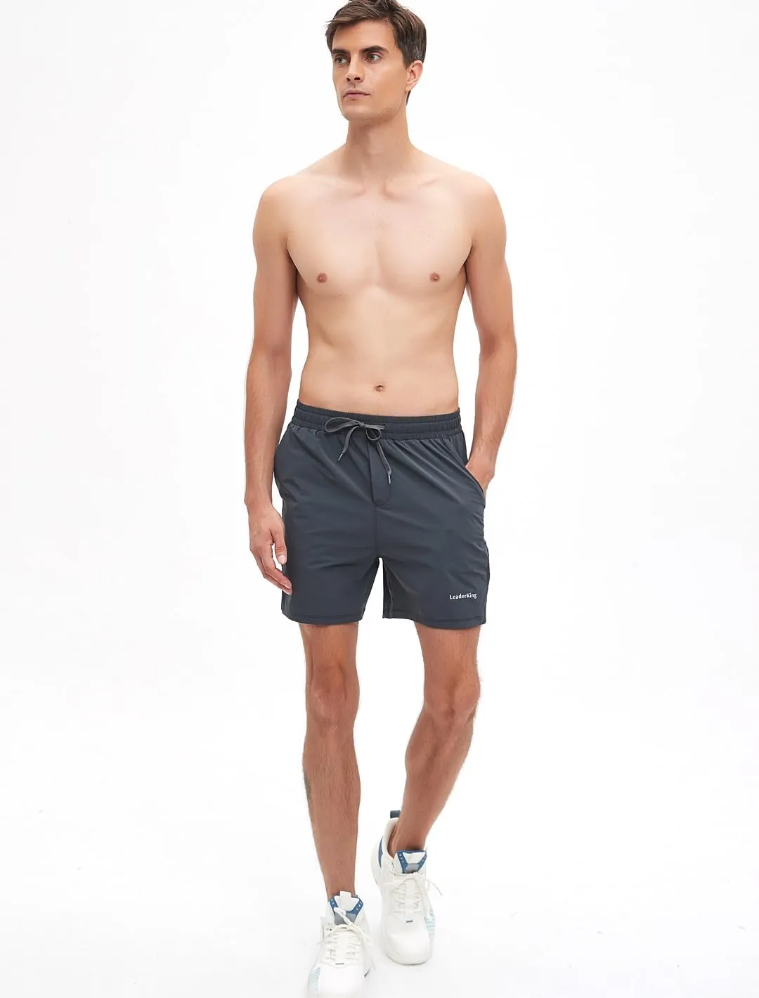 Men's Fitness Workout Shorts Quick-Dry Running Shorts with Pockets Basketball Training Shorts