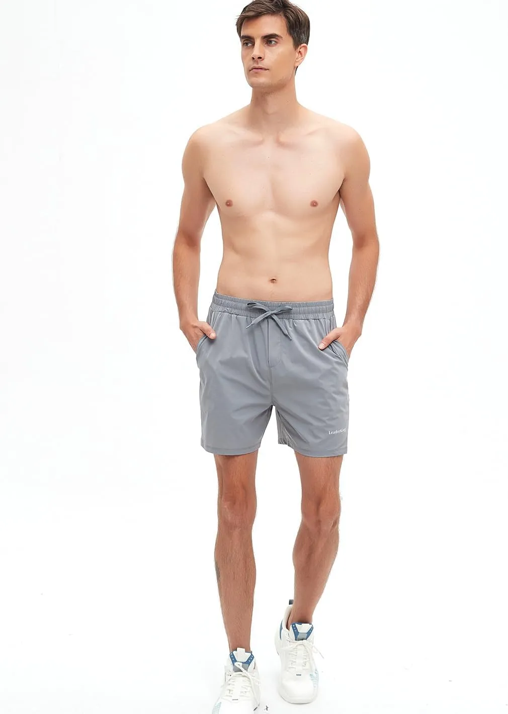 Men's Fitness Workout Shorts Quick-Dry Running Shorts with Pockets Basketball Training Shorts
