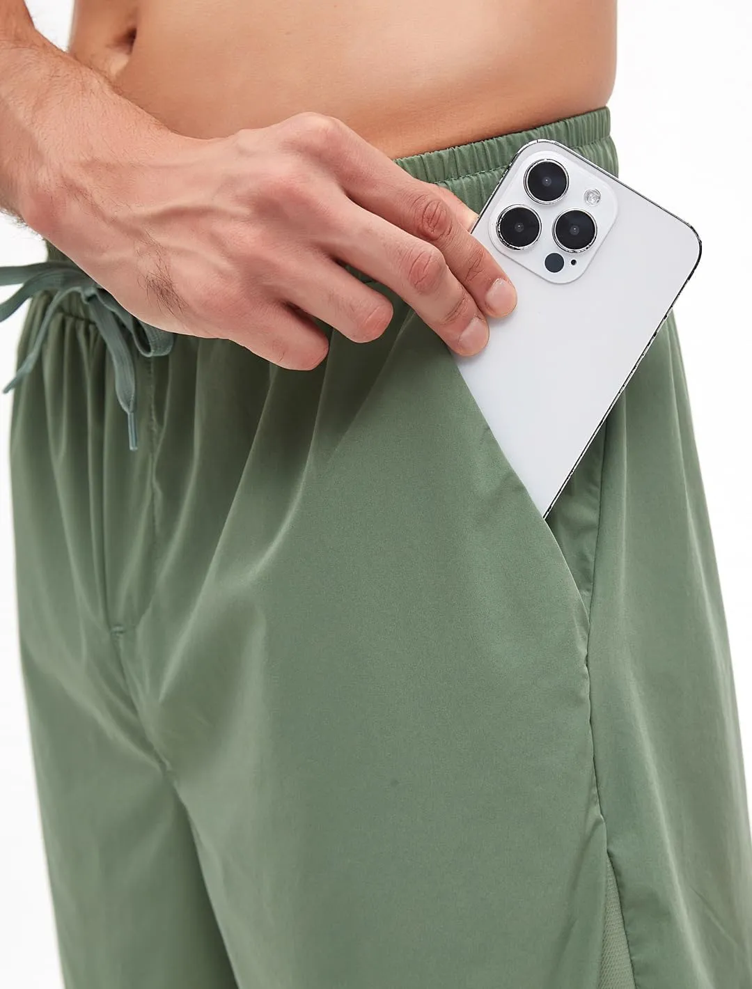 Men's Fitness Workout Shorts Quick-Dry Running Shorts with Pockets Basketball Training Shorts