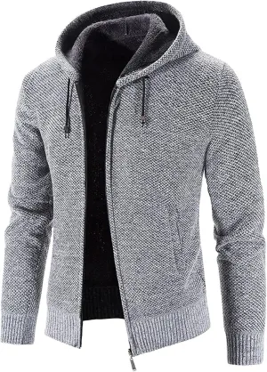 Men's Fleece Jacket Fuzzy Fleece Jacket for Mens Fashion Long Sleeve Warm Camouflage Printed Hooded Jacket Top