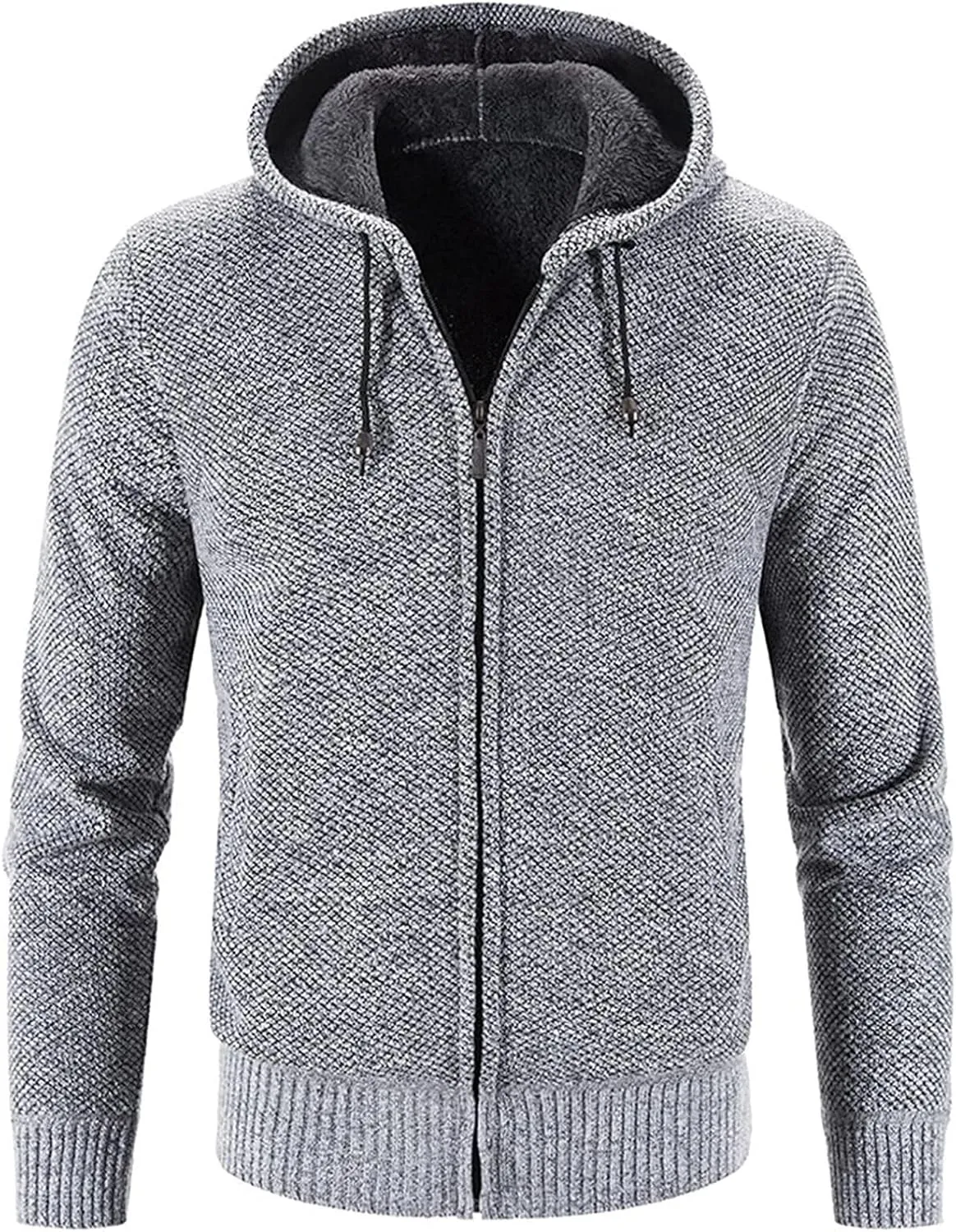 Men's Fleece Jacket Fuzzy Fleece Jacket for Mens Fashion Long Sleeve Warm Camouflage Printed Hooded Jacket Top