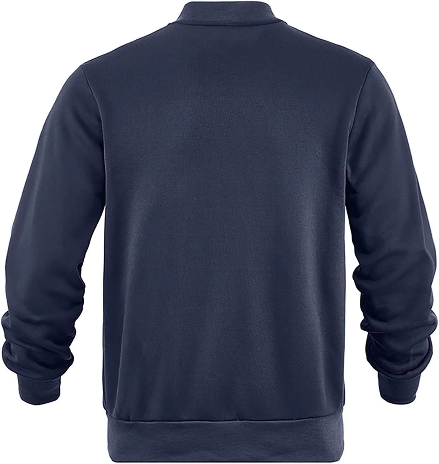 Mens Fleece Lined Jackets Fashion Stand Collar Full Zip Bomber Jacket Workout Athletic Jacket with Pockets