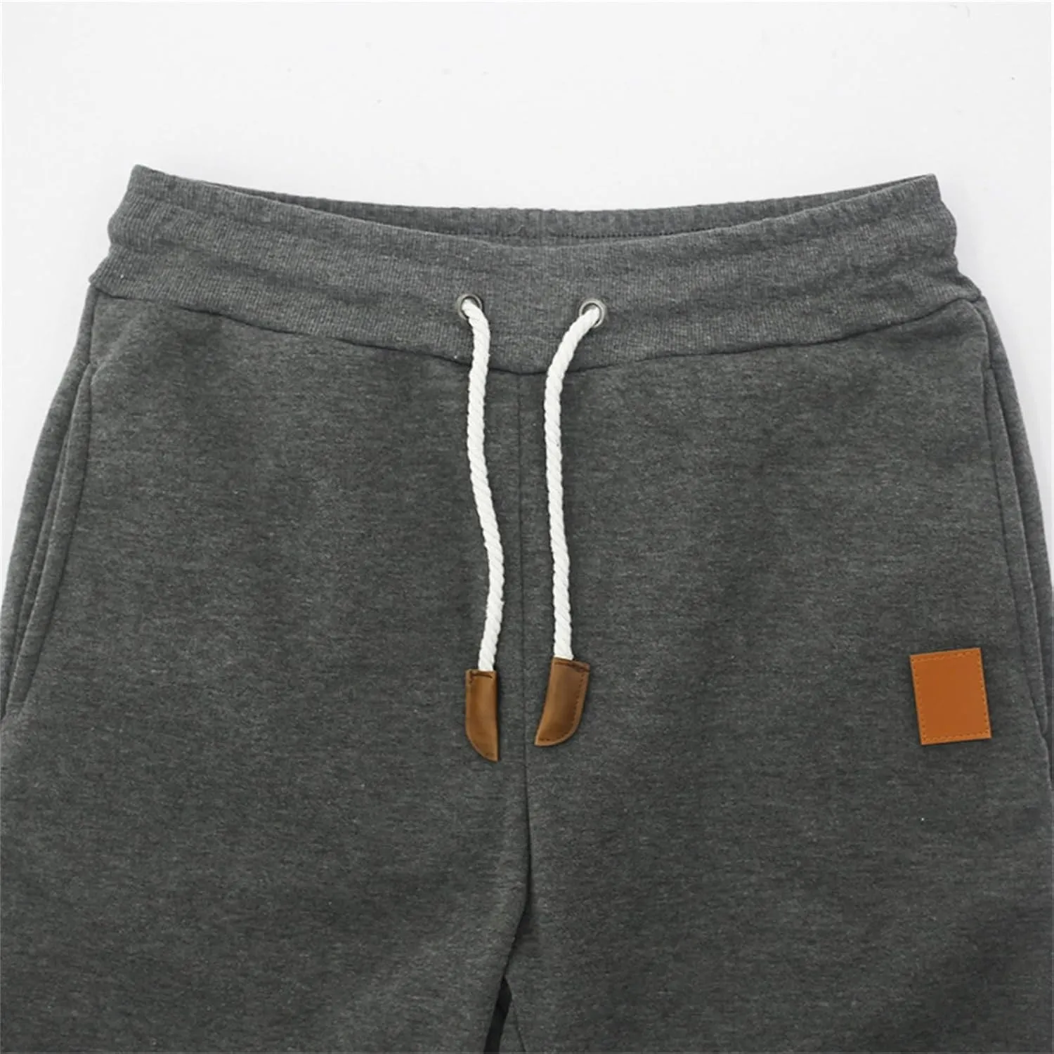 Mens Heavyweight Fleece Cargo Sweatpants Elastic Waist Drawstring Athletic Gym Pants Hiking Outdoor Trousers