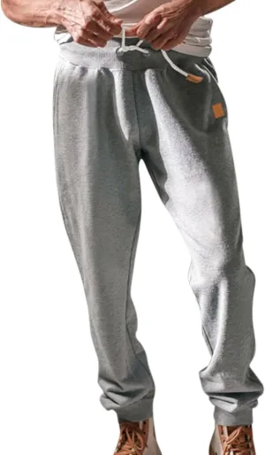 Mens Heavyweight Fleece Cargo Sweatpants Elastic Waist Drawstring Athletic Gym Pants Hiking Outdoor Trousers