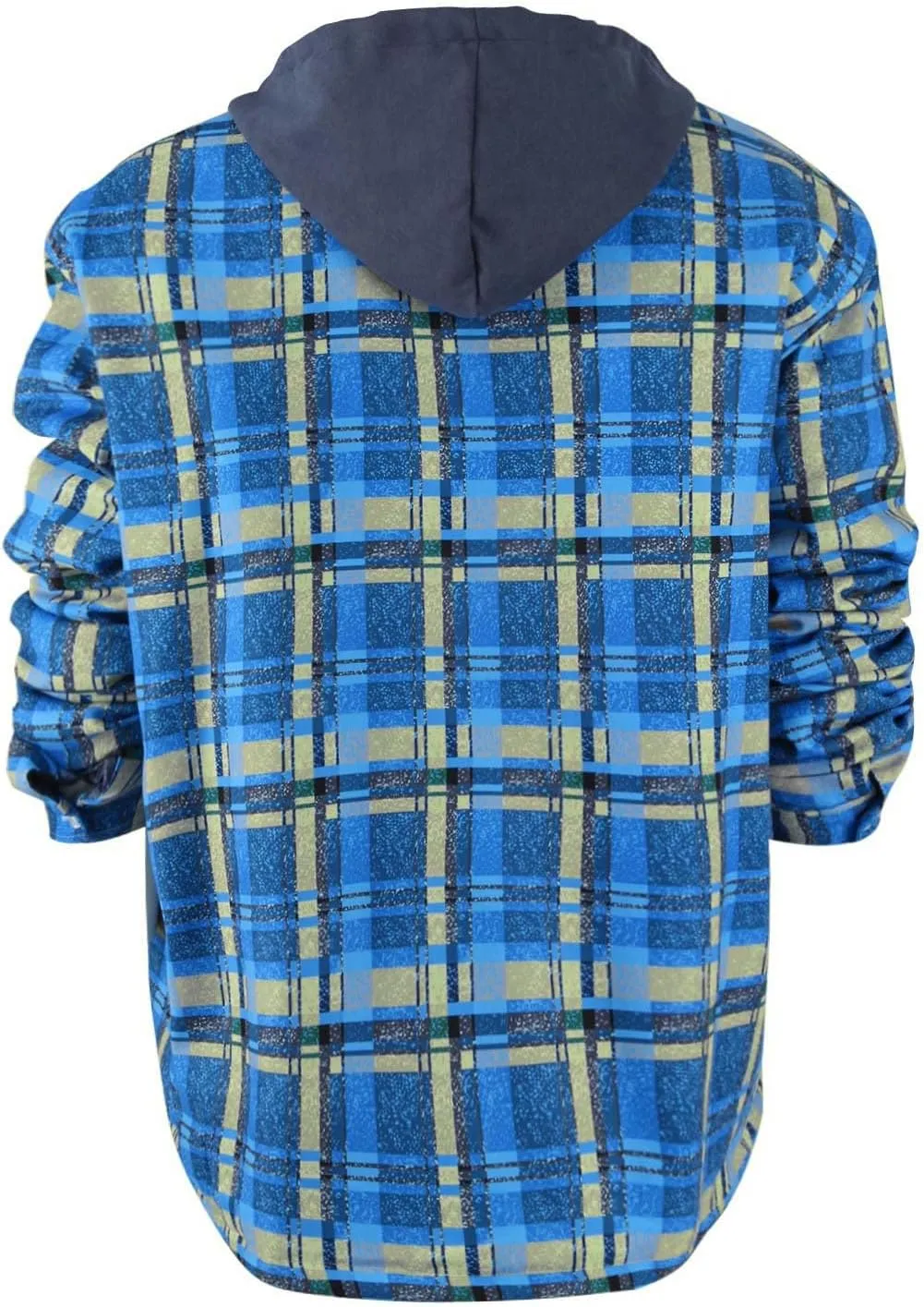 Men's Heavyweight Plaid Hoodie Jacket Zip Up Long Sleeve Fleece Sweatshirt Coat With Hood Fashion Stylish,M-5XL