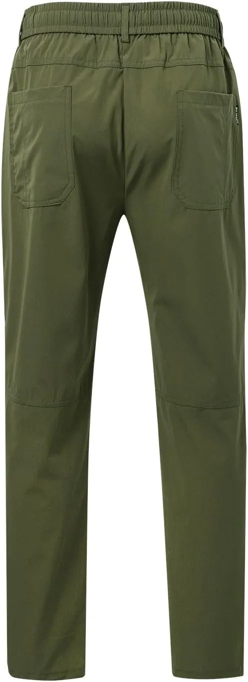 Men's Hiking Cargo Pants Summer High Stretch Multi-Pocket Durable Pants Straight Leg Lightweight Comfy-fit Trousers