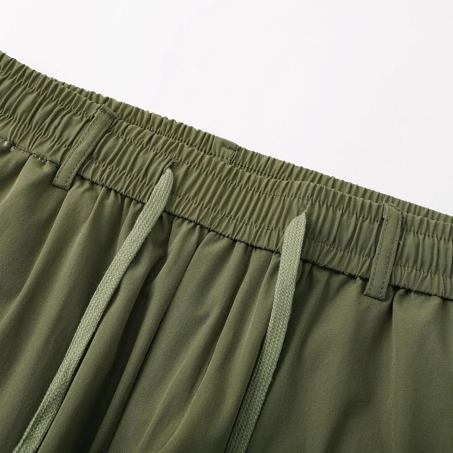 Men's Hiking Cargo Pants Summer High Stretch Multi-Pocket Durable Pants Straight Leg Lightweight Comfy-fit Trousers