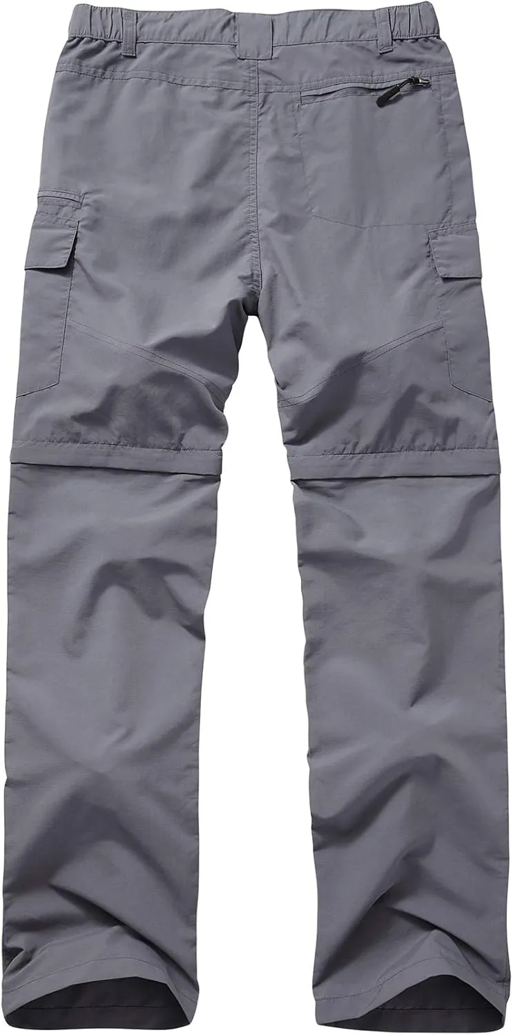 Mens Hiking Pants Quick Dry Lightweight Fishing Convertible Zip Off Safari Trousers