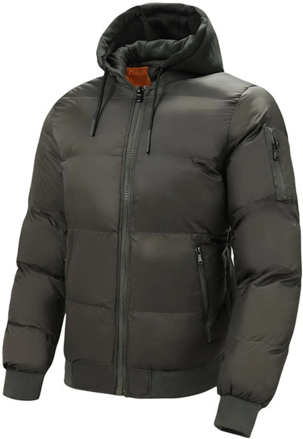 Men's Hiking Puffer Down Jacket Hooded Down Jacket Jacket Plus Size Puffer Full Zip Winter Jacket Warm Ski Coat