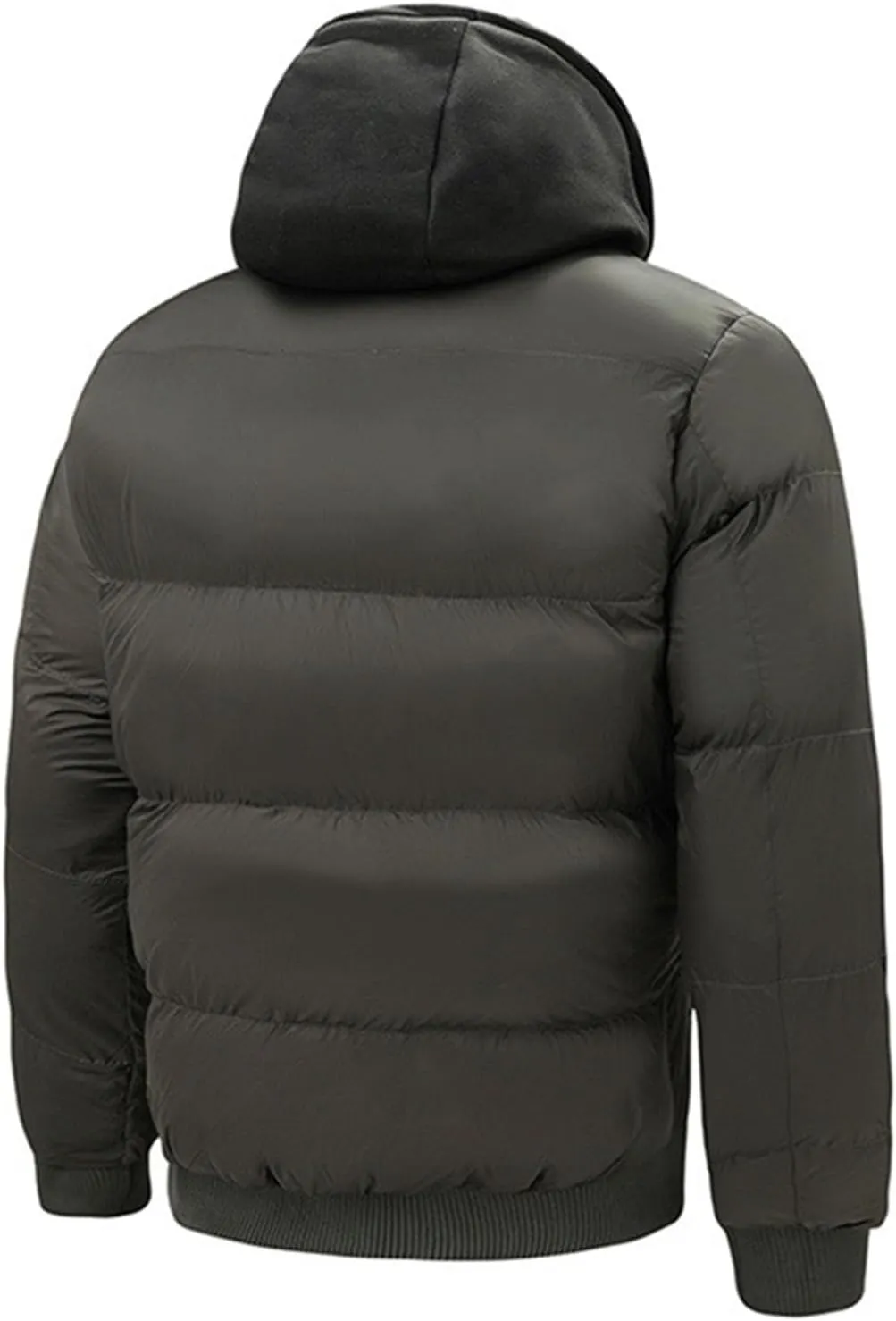 Men's Hiking Puffer Down Jacket Hooded Down Jacket Jacket Plus Size Puffer Full Zip Winter Jacket Warm Ski Coat