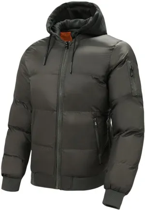 Men's Hiking Puffer Down Jacket Hooded Down Jacket Jacket Plus Size Puffer Full Zip Winter Jacket Warm Ski Coat