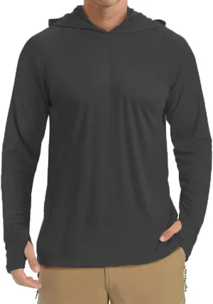 Mens Hooded Outdoor Athletic Tops Sun-Proof Fishing Shirts Dry Fit Gym Running Workout Pullover Casual T-Shirts