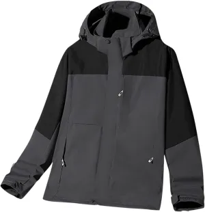 Men's Jacket Windproof Quilted Hooded Jackets Casual Fall Winter Warm Padded Coats Outwear Color Block Windbreakers