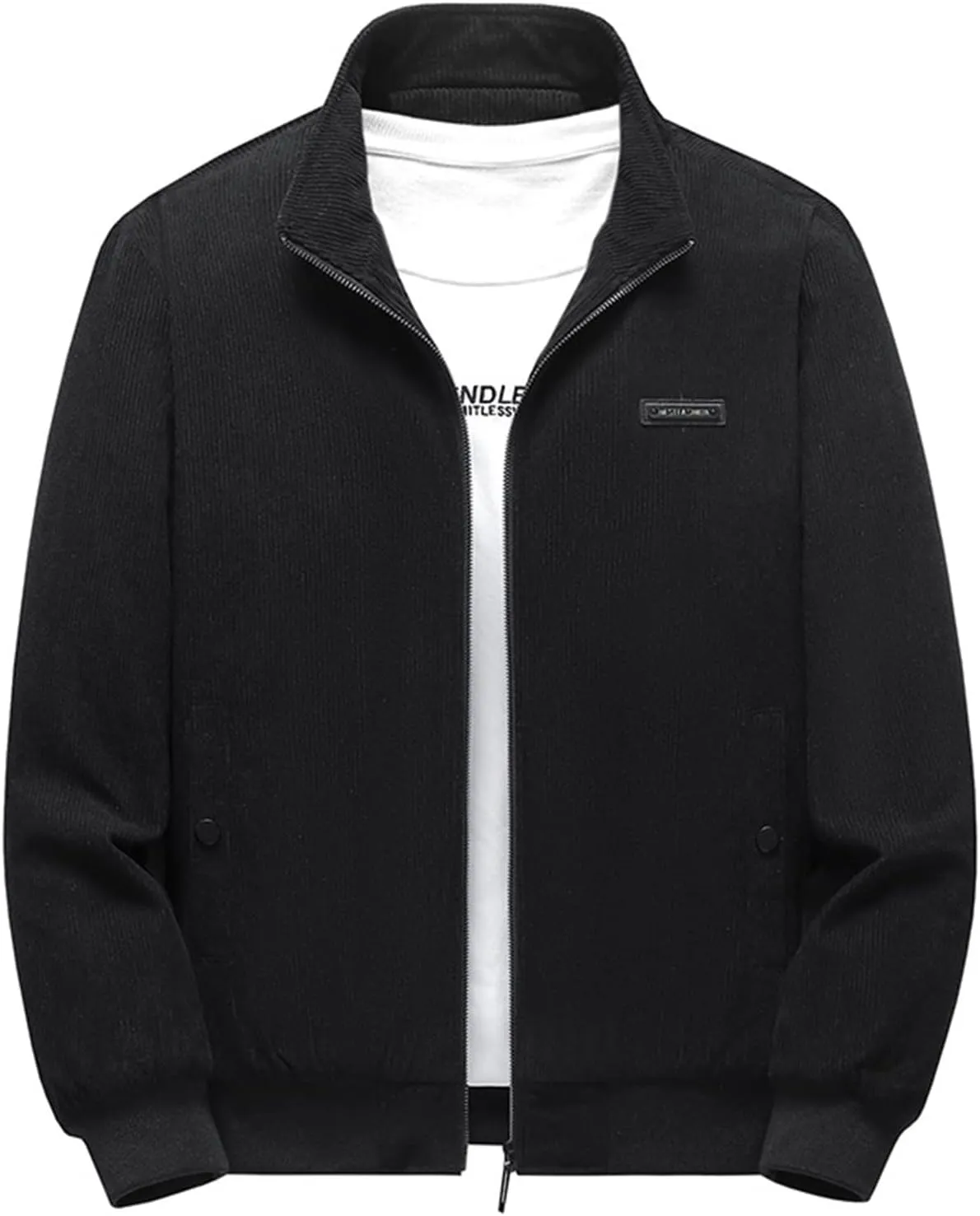 Mens Jacket Winter Corduroy Thickened Zip Up Heavyweight Jackets Warm Sherpa Lined Fleece Loose Coat, XL-5XL