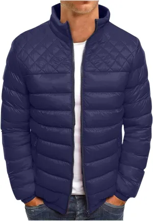 Men's Jacket Winter Puffer Jacket Fleece Warm Lightweight Coat Outerwear Cold Weather Jackets, M-3XL