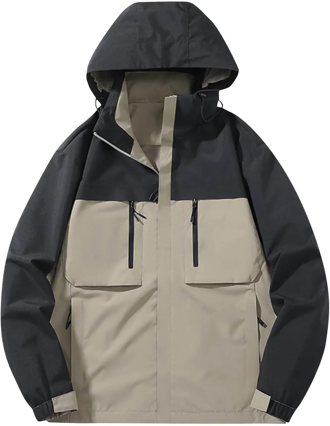 Men's Lightweight Hooded Rain Jacket, Waterproof Windproof Raincoat, Hiking Outdoor Jackets, Fall Fashion Rain Coat