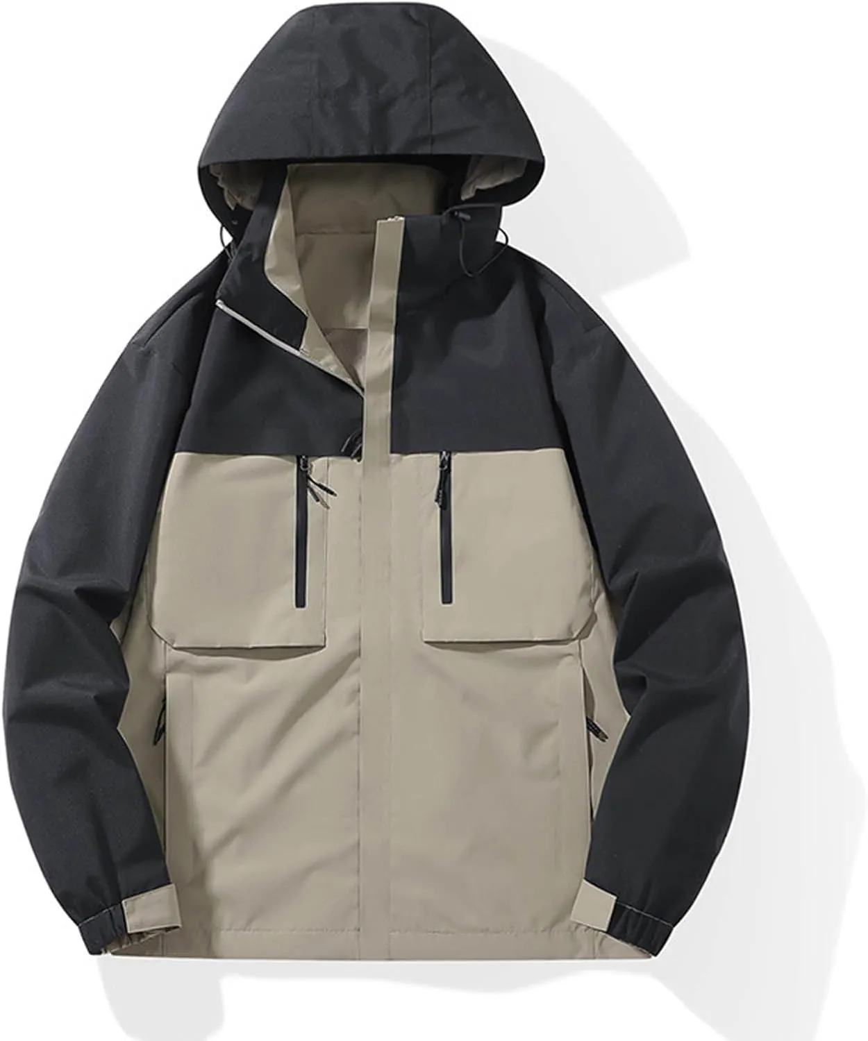 Men's Lightweight Hooded Rain Jacket, Waterproof Windproof Raincoat, Hiking Outdoor Jackets, Fall Fashion Rain Coat