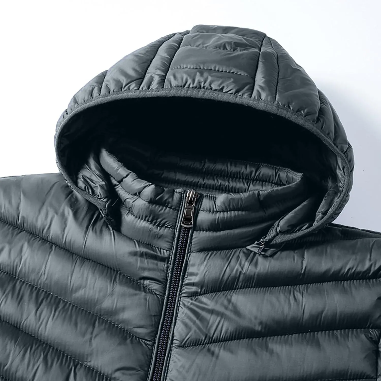 Men's Lightweight Packable Puffer Jacket Winter Insulated Puffy Jacket Hooded Down Coat for Snow Ski Hiking Travel