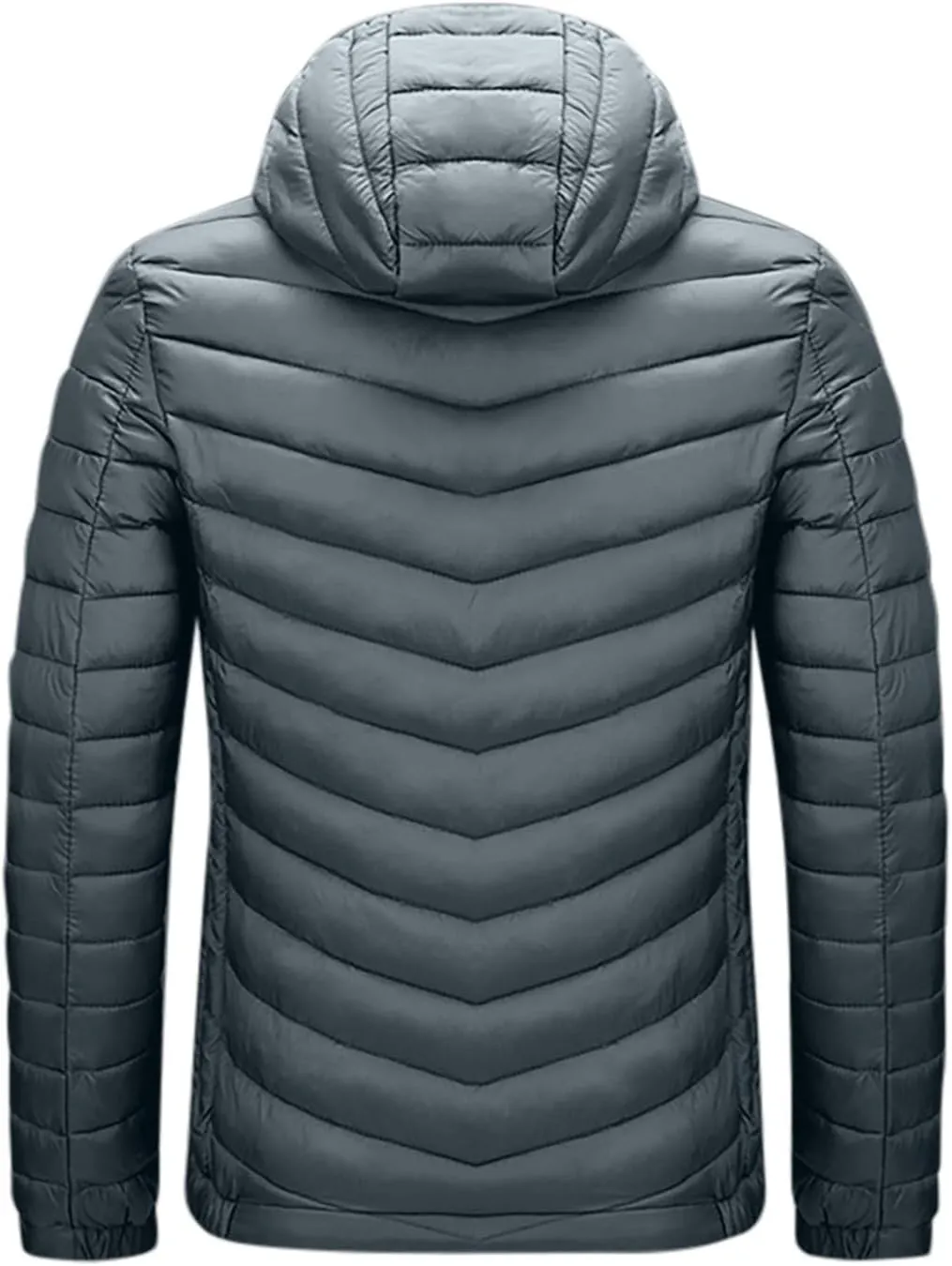 Men's Lightweight Packable Puffer Jacket Winter Insulated Puffy Jacket Hooded Down Coat for Snow Ski Hiking Travel