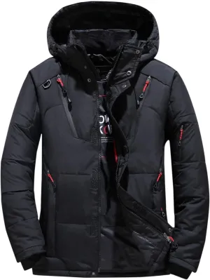 Men's Lightweight Puffer Jacket Hooded Coat Bubble Warm Jacket Men ThiCasual Winter Windproof Insulated Jacket