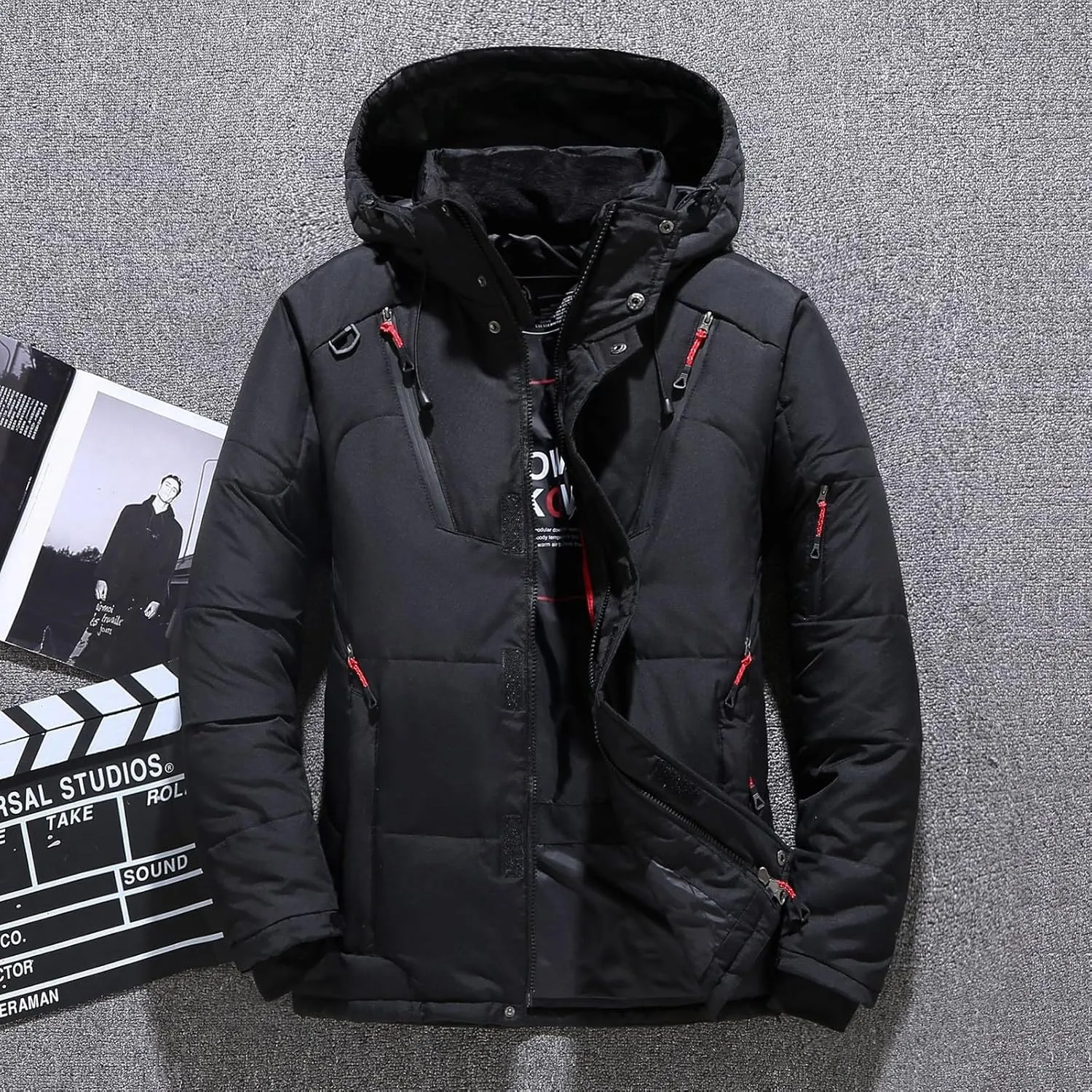 Men's Lightweight Puffer Jacket Hooded Coat Bubble Warm Jacket Men ThiCasual Winter Windproof Insulated Jacket
