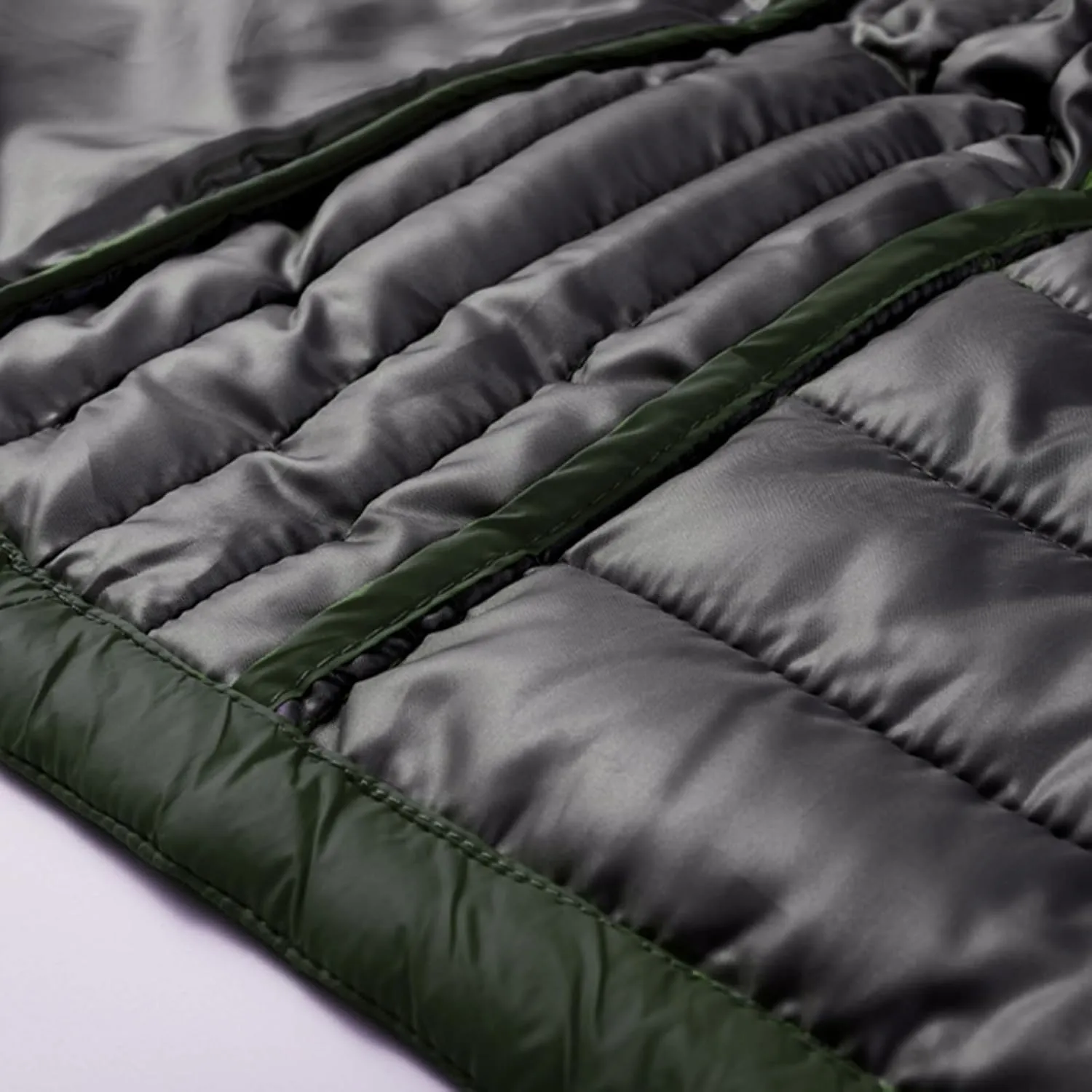 Men's Lightweight Puffer Jacket Men's Plush Autumn&Winter Color Long Solid Jacket Hooded Windproof Insulated Jacket