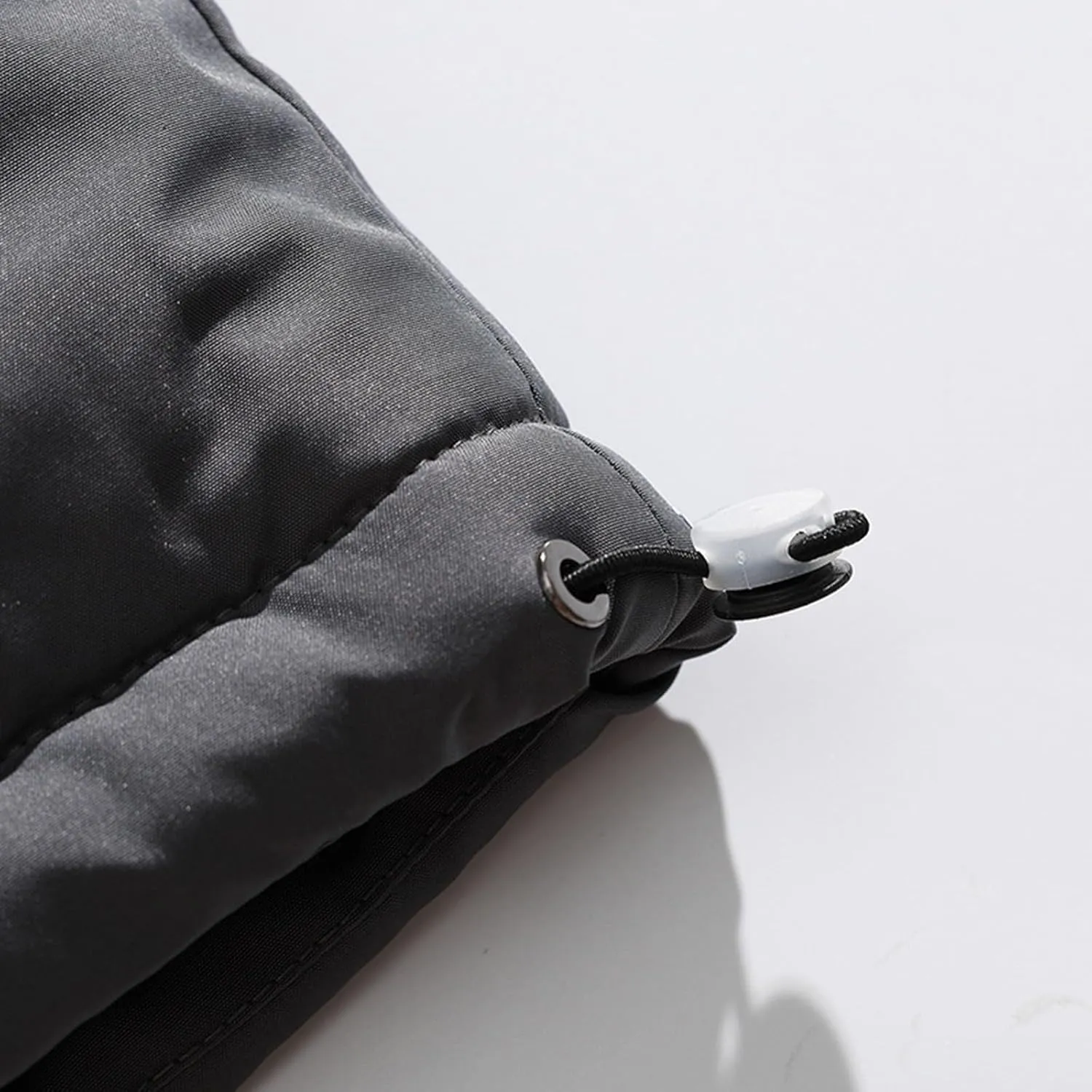 Men's Lightweight Puffer Jacket Men's Plush Autumn&Winter Color Long Solid Jacket Hooded Windproof Insulated Jacket