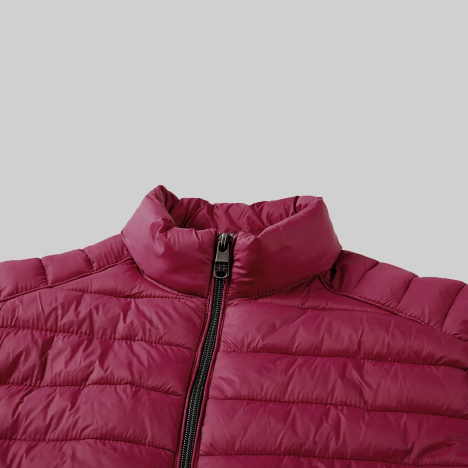 Men's Lightweight Puffer Jacket Men's Plush Autumn&Winter Color Long Solid Jacket Hooded Windproof Insulated Jacket