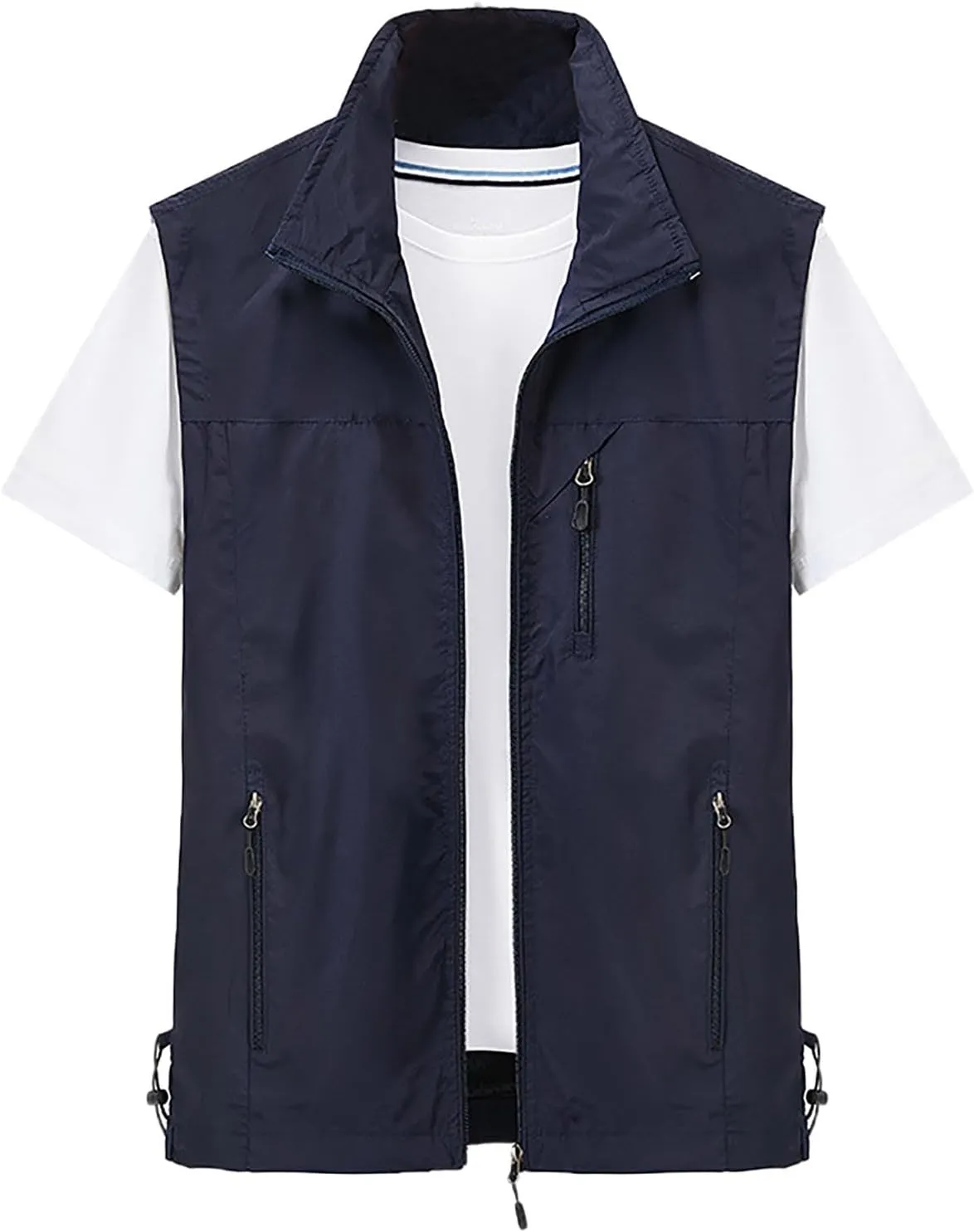 Men's Lightweight Windproof Vest Casual Full Zip Sleeveless Jacket Hiking Travel Running Sports Golf Outerwear