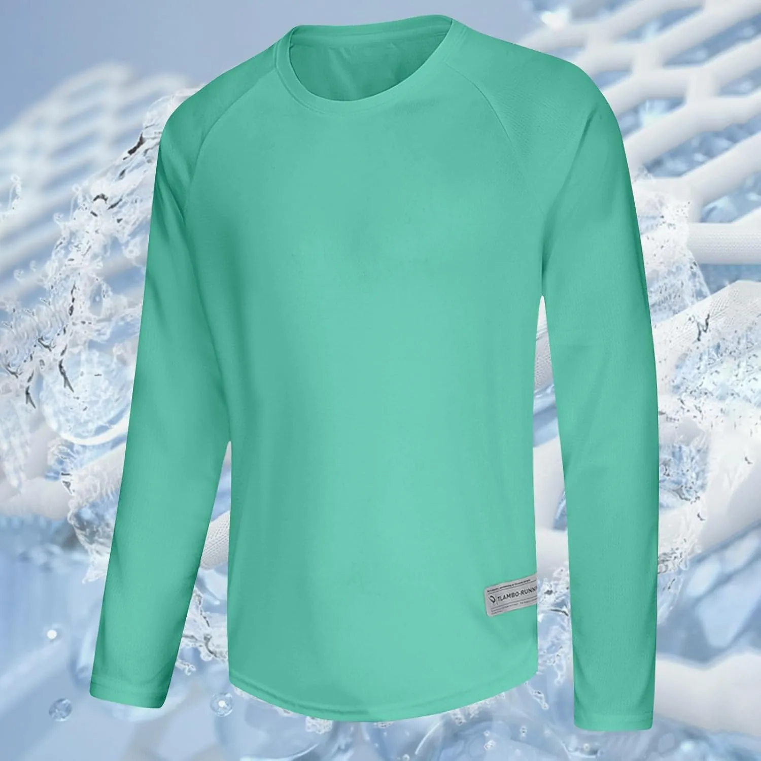 Men's Long Sleeve Pullover Quick Dry UPF 50  UV Swim Sun Shirt Running Fishing Workout Tee Outdoor Training Tops