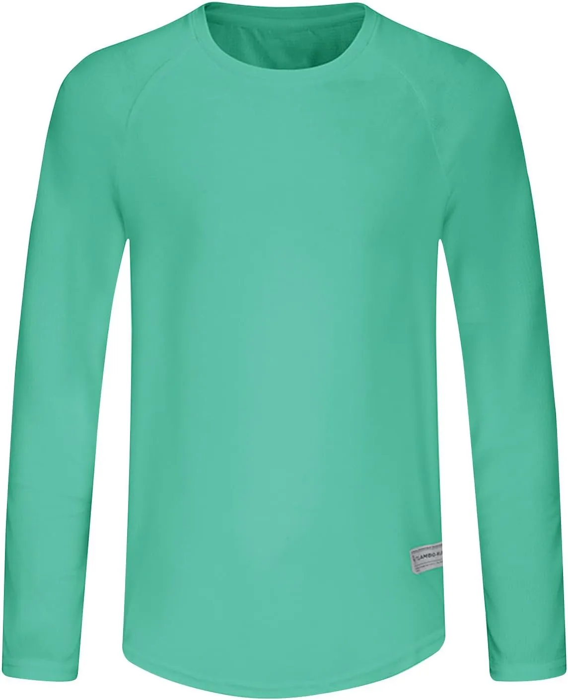 Men's Long Sleeve Pullover Quick Dry UPF 50  UV Swim Sun Shirt Running Fishing Workout Tee Outdoor Training Tops