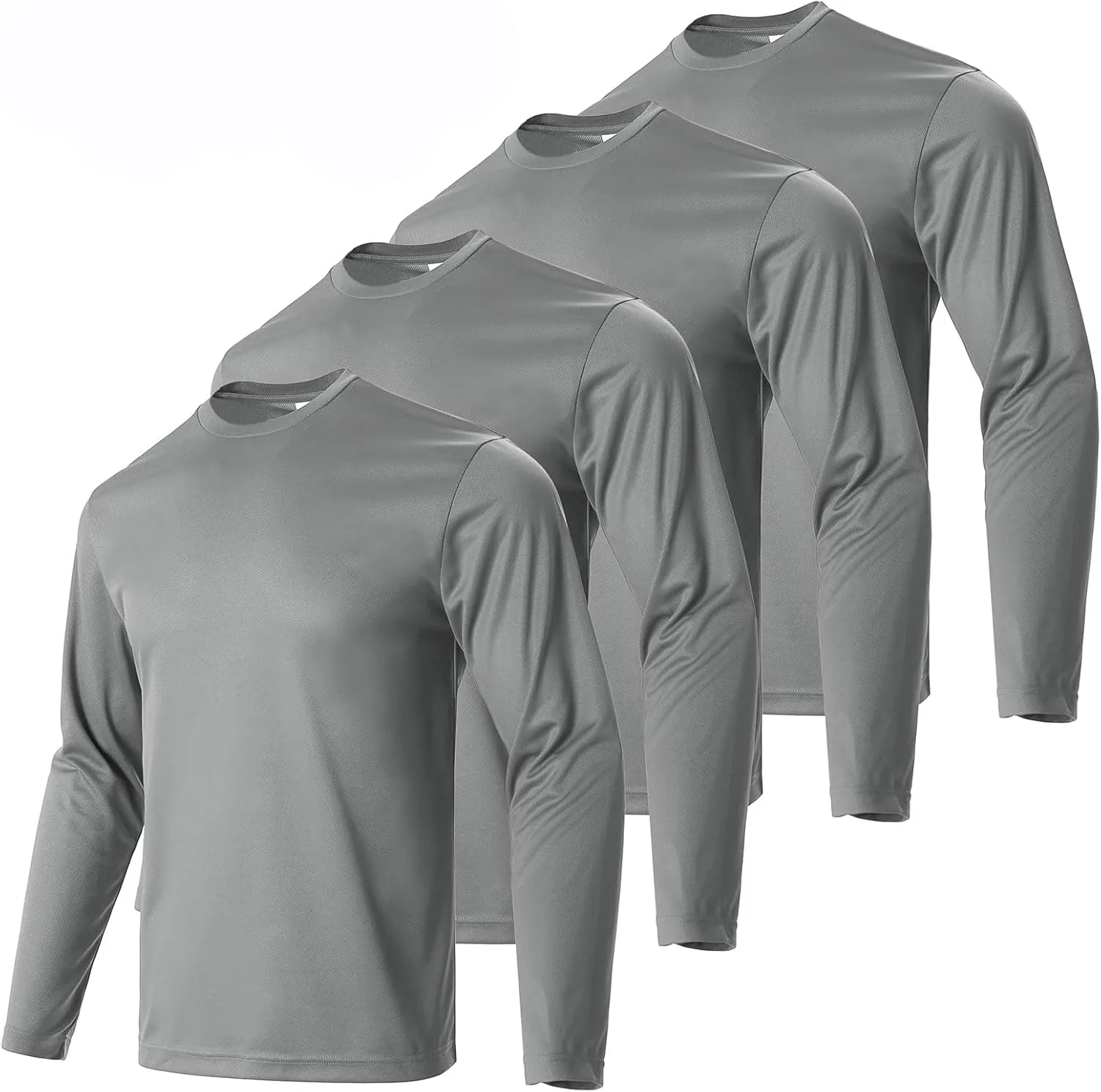 Mens Long Sleeve T-Shirts Casual Crew Neck Tee Shirt Summer Soft Running Swimming Cycling Fishing Tops