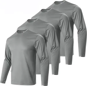 Mens Long Sleeve T-Shirts Casual Crew Neck Tee Shirt Summer Soft Running Swimming Cycling Fishing Tops