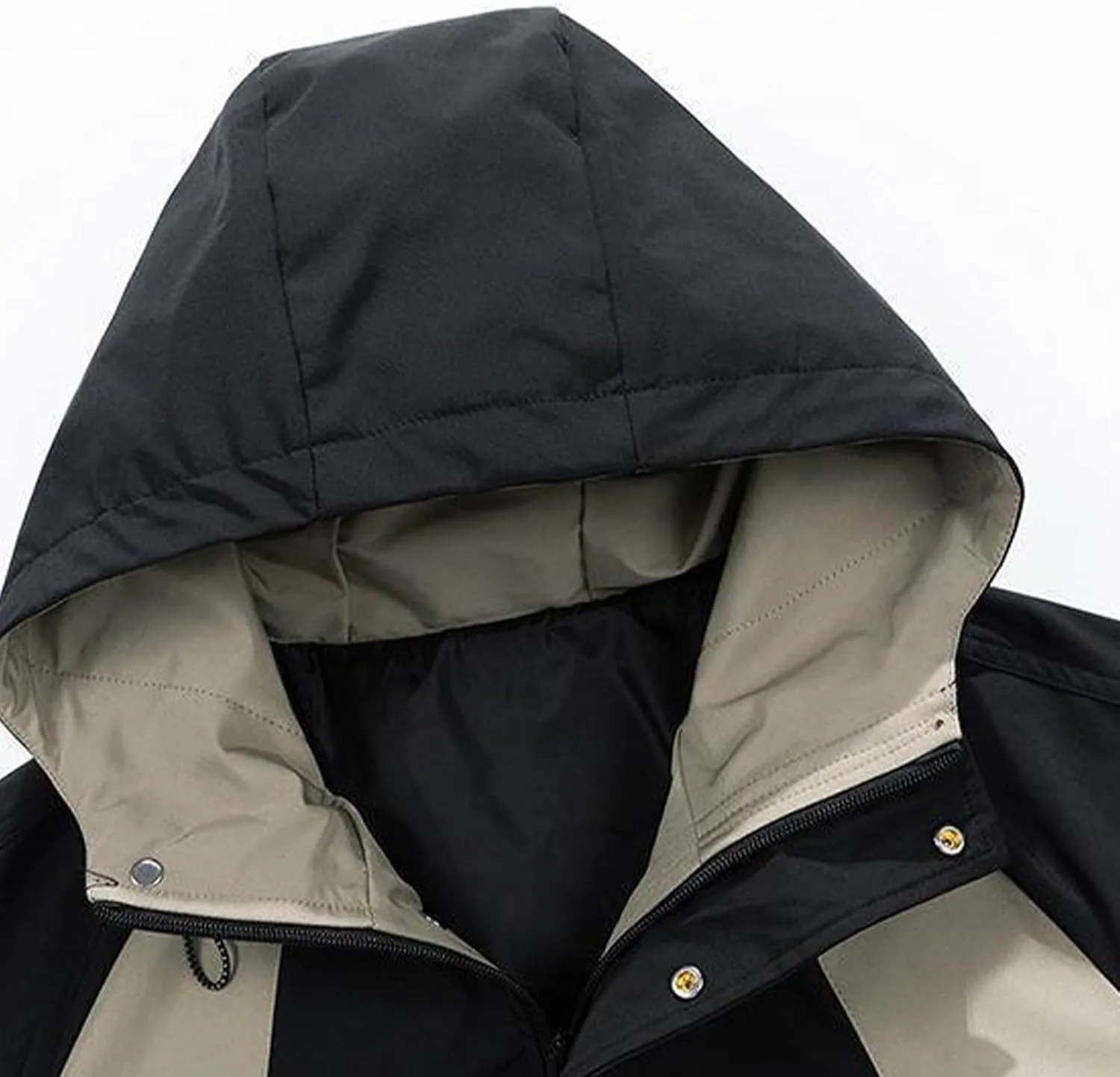 Men's Oversized Rain Jacket with Pockets Lightweight Zip Up Long Sleeve Windbreaker 2024 Fall Fashion Hooded Raincoat