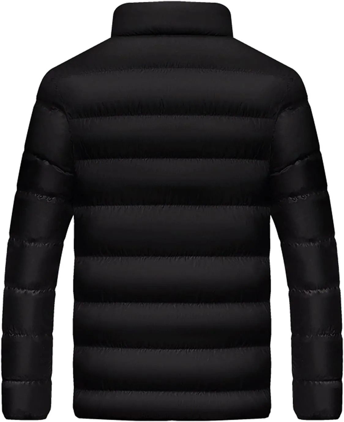 Mens Puffer Jacket No Hood Packable Lightweight Down Jacket Windproof Winter Thicken Padded Coat Warm Parka Jacket